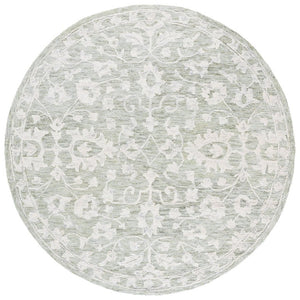 Safavieh Marquee Hand Tufted Wool Floral Vine Round Area Rug for Dining or Living Room 6'-0" x 6'-0" MRQ511W-6R