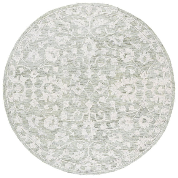 Safavieh Marquee Hand Tufted Wool Floral Vine Round Area Rug for Dining or Living Room 6'-0" x 6'-0" MRQ511W-6R