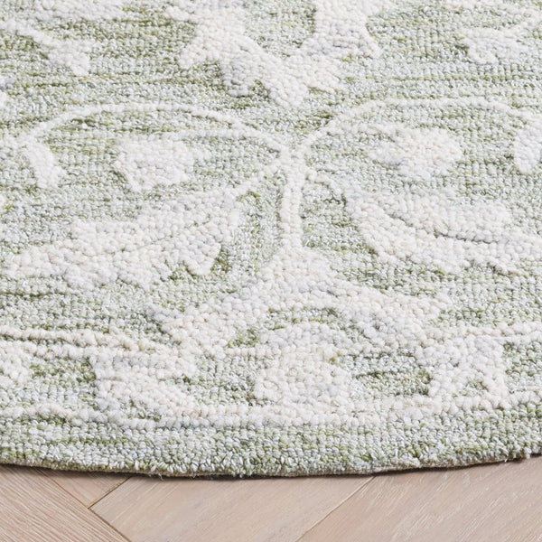 Safavieh Marquee Hand Tufted Wool Floral Vine Round Area Rug for Dining or Living Room 6'-0" x 6'-0" MRQ511W-6R