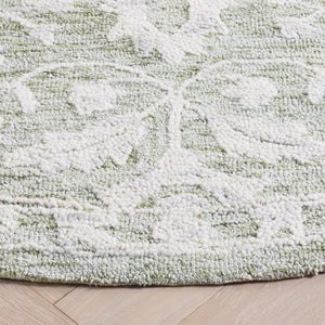 Safavieh Marquee Hand Tufted Wool Floral Vine Round Area Rug for Dining or Living Room 6'-0" x 6'-0" MRQ511W-6R