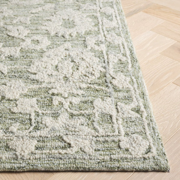 Safavieh Marquee Hand Tufted Wool Floral Vine Round Area Rug for Dining or Living Room 9'-0" x 12'-0" MRQ511W-9