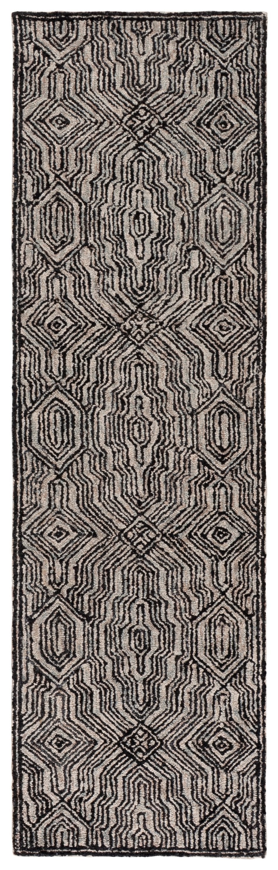 Safavieh Marquee Hand-Tufted Charcoal Ivory Area Rug — Low 3/8" Pile, Wool-Pet-Cotton Blend, Durable Style 6'-0" x 9'-0" MRQ512H-6