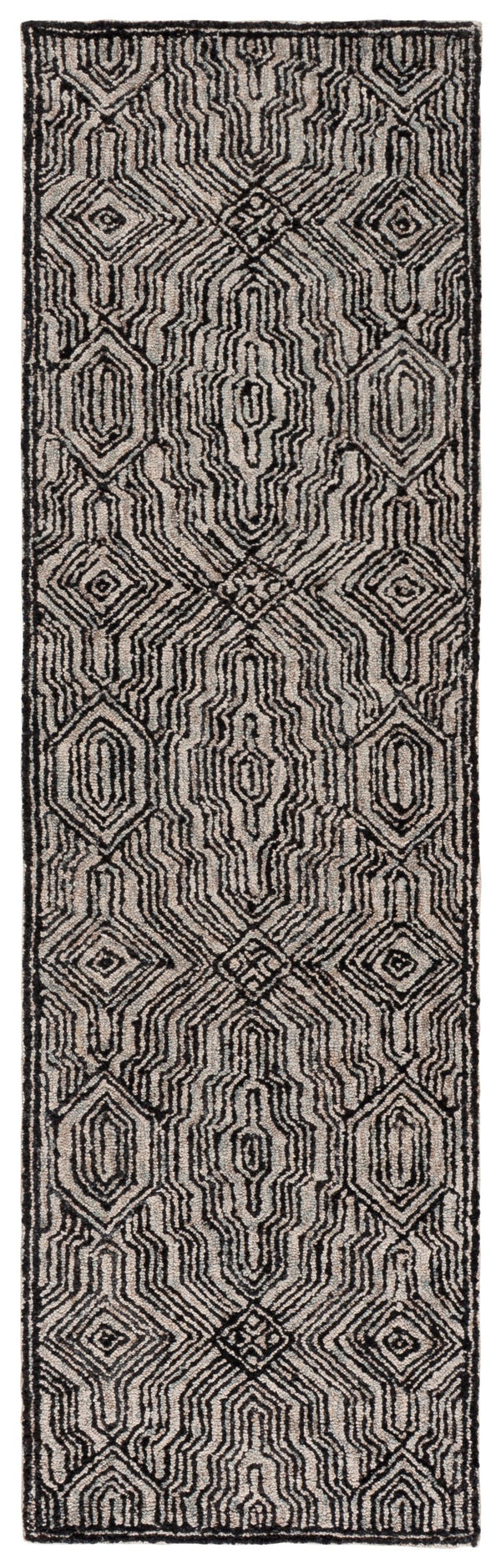 Safavieh Marquee Hand-Tufted Charcoal Ivory Area Rug 8X10 Modern Low-Profile Wool Blend For Living Rooms 9'-0" x 12'-0" MRQ512H-9