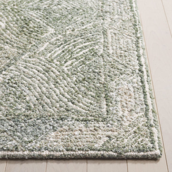 Safavieh Marquee Hand-tufted Area Rug For Hallways - Timeless Sophistication & Comfort For Your Home Decor Green ,Ivory 40% Wool,40% Pet,20% Cotton Mrq513y-9