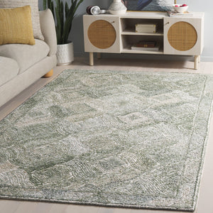 Safavieh Marquee 5x8 Feet Hand-tufted Green & Ivory Area Rug - Luxurious, Durable, Modern Home Decor Piece Green ,Ivory 40% Wool,40% Pet,20% Cotton Mrq513y-5