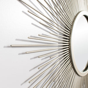 Safavieh ALVES Sunburst Mirror in Silver - Modern Classic Design for Living Rooms & Entryways, 30" Focal Point MRR1006A