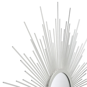 Safavieh ALVES Sunburst Mirror in Silver - Modern Classic Design for Living Rooms & Entryways, 30" Focal Point MRR1006A