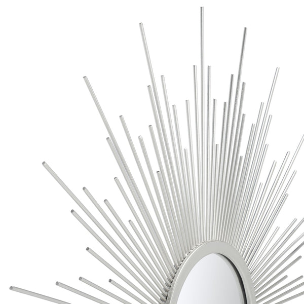 Safavieh ALVES Sunburst Mirror in Silver - Modern Classic Design for Living Rooms & Entryways, 30" Focal Point MRR1006A