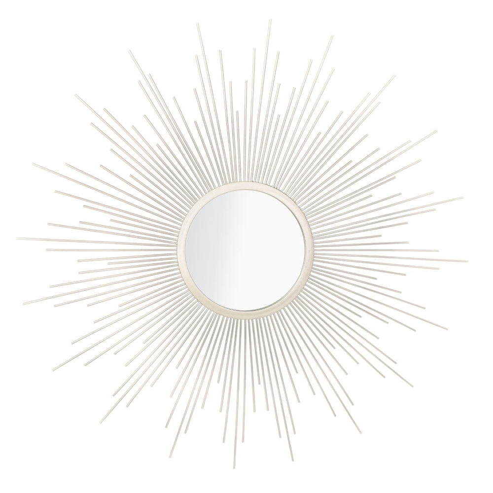 Safavieh ALVES Sunburst Mirror in Silver - Modern Classic Design for Living Rooms & Entryways, 30" Focal Point MRR1006A