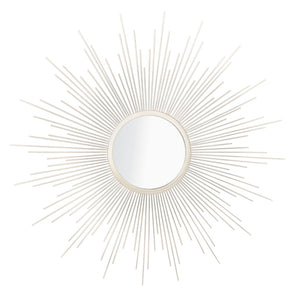 Safavieh ALVES Sunburst Mirror in Silver - Modern Classic Design for Living Rooms & Entryways, 30" Focal Point MRR1006A