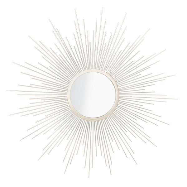 Safavieh ALVES Sunburst Mirror in Silver - Modern Classic Design for Living Rooms & Entryways, 30" Focal Point MRR1006A