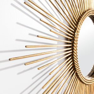 Safavieh NAHLA Sunburst Mirror - Radiant Gold Leaf Frame, Mid-Century Modern Design for Elegant Spaces MRR1008A