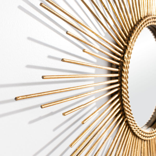 Safavieh NAHLA Sunburst Mirror - Radiant Gold Leaf Frame, Mid-Century Modern Design for Elegant Spaces MRR1008A