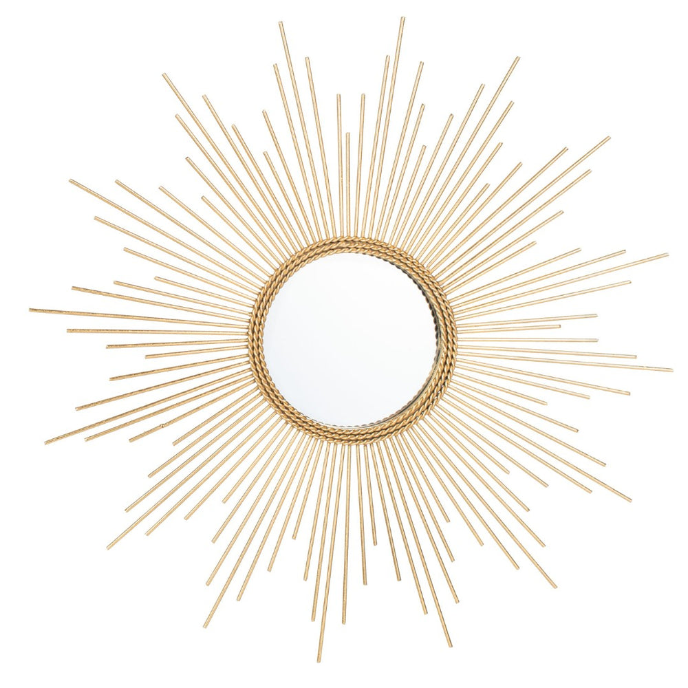 Safavieh NAHLA Sunburst Mirror - Radiant Gold Leaf Frame, Mid-Century Modern Design for Elegant Spaces MRR1008A