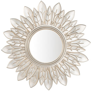 Safavieh ALBA Sunburst Mirror - Elegant Champagne Frame, 30.3" Round Glass, Perfect for Modern & Classic Decor MRR1011A