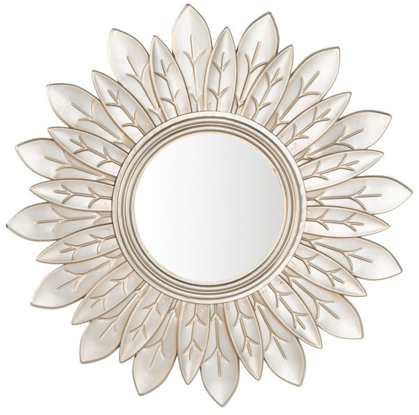Safavieh ALBA Sunburst Mirror - Elegant Champagne Frame, 30.3" Round Glass, Perfect for Modern & Classic Decor MRR1011A
