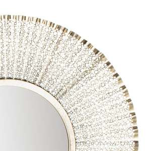 Safavieh FOSTER, 30.5-Inch Round Gold Metal Mirror for Glamorous Decor in Living Rooms, Bedrooms, Entryways MRR1014A