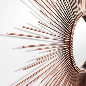 Safavieh GENEVIEVE Sunburst Mirror - Modern Copper Accent with Geometric Design for Entryways & Living Spaces MRR1021A