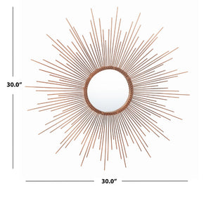 Safavieh GENEVIEVE Sunburst Mirror - Modern Copper Accent with Geometric Design for Entryways & Living Spaces MRR1021A
