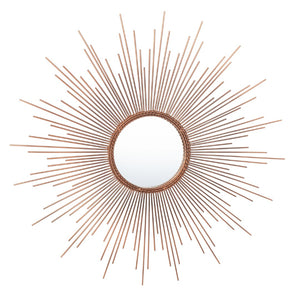 Safavieh GENEVIEVE Sunburst Mirror - Modern Copper Accent with Geometric Design for Entryways & Living Spaces MRR1021A