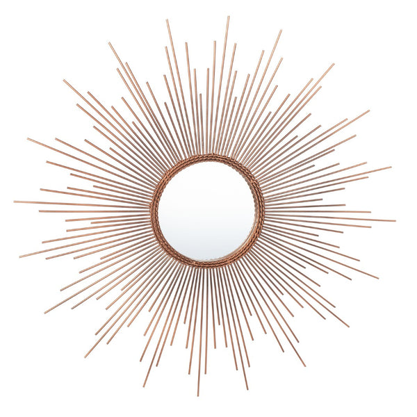 Safavieh GENEVIEVE Sunburst Mirror - Modern Copper Accent with Geometric Design for Entryways & Living Spaces MRR1021A