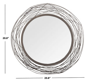 Safavieh NIXIE Mirror - Striking Circular Design with Chic Black Finish for Modern Living Spaces & Entryways MRR1026A