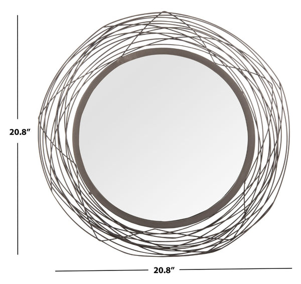 Safavieh NIXIE Mirror - Striking Circular Design with Chic Black Finish for Modern Living Spaces & Entryways MRR1026A