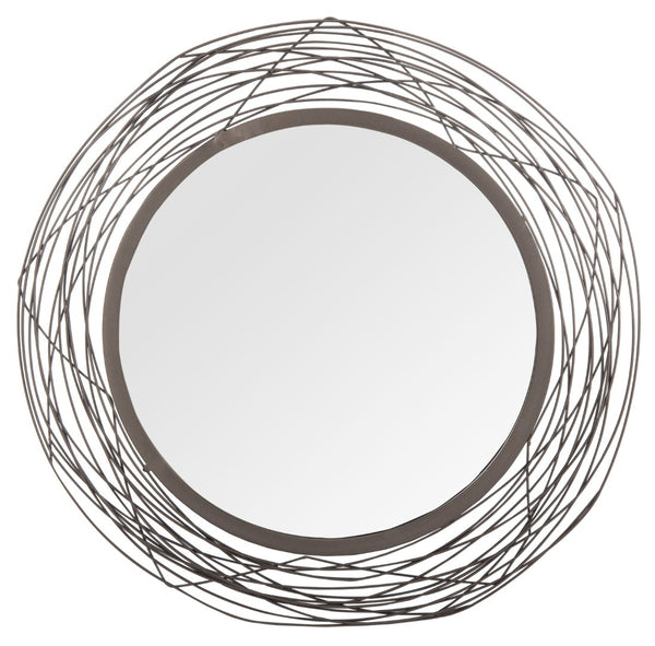 Safavieh NIXIE Mirror - Striking Circular Design with Chic Black Finish for Modern Living Spaces & Entryways MRR1026A