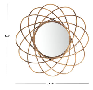 Safavieh SINISA Mirror - Radiant Bronze Atomic Design for Contemporary Spaces, Entryways & Living Rooms MRR1028A