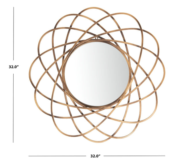 Safavieh SINISA Mirror - Radiant Bronze Atomic Design for Contemporary Spaces, Entryways & Living Rooms MRR1028A