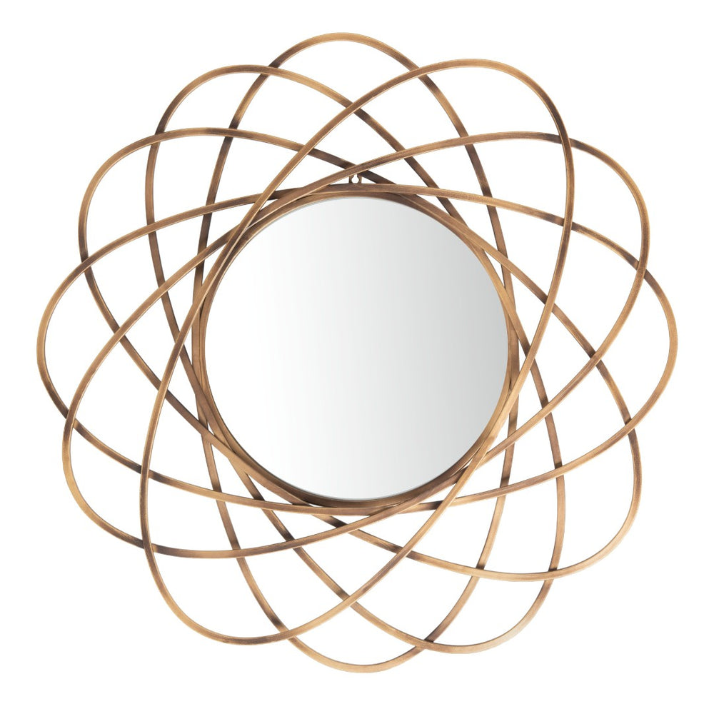 Safavieh SINISA Mirror - Radiant Bronze Atomic Design for Contemporary Spaces, Entryways & Living Rooms MRR1028A