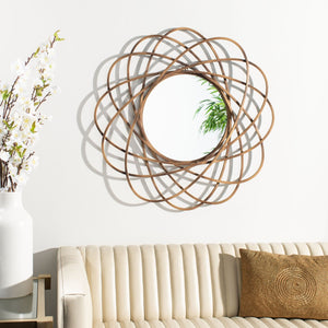 Safavieh SINISA Mirror - Radiant Bronze Atomic Design for Contemporary Spaces, Entryways & Living Rooms MRR1028A