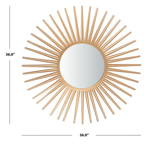 Safavieh ZYLA, 36-Inch Gold Sunburst Mirror - Glamorous Wall Decor for Entryway, Living Room, and More! MRR1029A