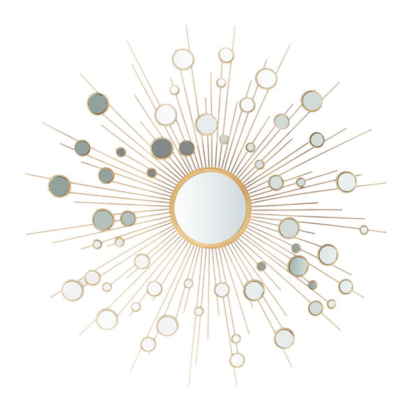 Safavieh ARIAH Sunburst Mirror - Luxurious Gold Wall Art, Modern Geometric Design for Stylish Home Decor MRR1030A