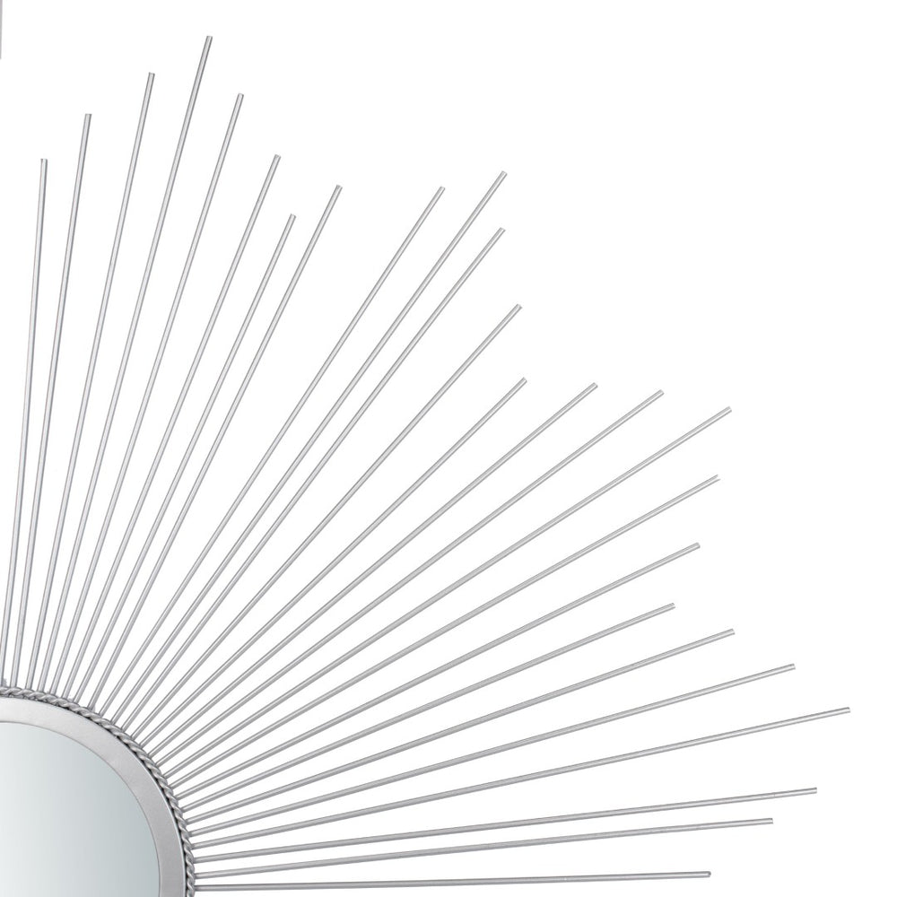 Safavieh ARLO Sunburst Wall Mirror - Vintage Glamour with Modern Design for Stylish Living Spaces and Decor Silver MRR1032C
