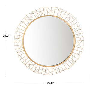 Safavieh ELSIE Mirror - Contemporary Geometric Design with Intricate Iron Frame for Elegant Home Décor Gold MRR1033A