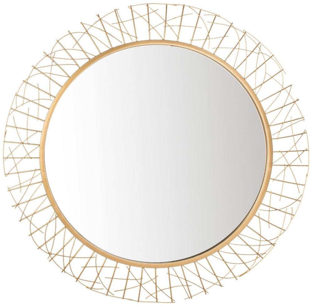 Safavieh ELSIE Mirror - Contemporary Geometric Design with Intricate Iron Frame for Elegant Home Décor Gold MRR1033A