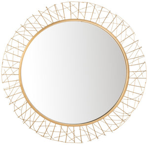 Safavieh ELSIE Mirror - Contemporary Geometric Design with Intricate Iron Frame for Elegant Home Décor Gold MRR1033A