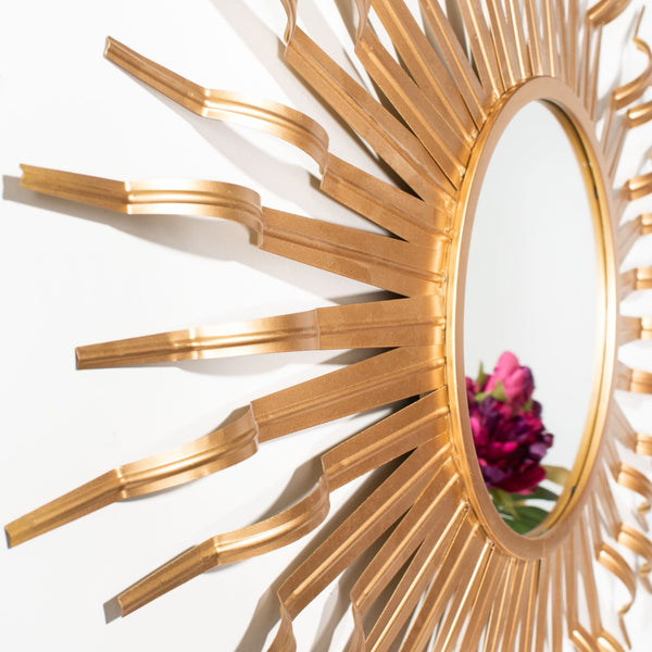 Safavieh NAYA Sunburst Mirror - Boho Chic Wall Decor with Radiant Gold Tines for Coastal Inspired Spaces Assorted MRR1034B