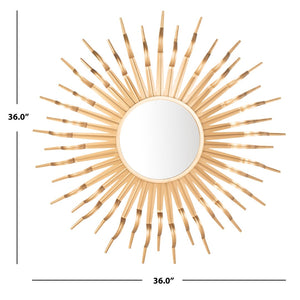 Safavieh NAYA Sunburst Mirror - Boho Chic Wall Decor with Radiant Gold Tines for Coastal Inspired Spaces Assorted MRR1034B