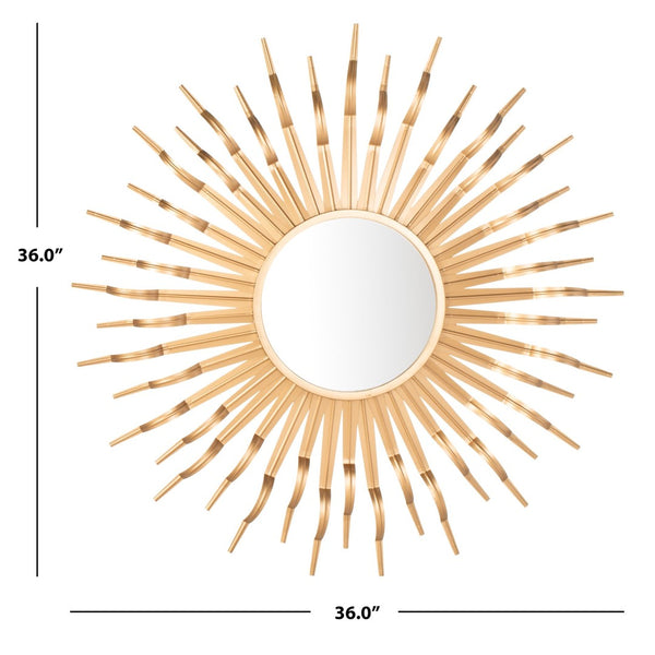 Safavieh NAYA Sunburst Mirror - Boho Chic Wall Decor with Radiant Gold Tines for Coastal Inspired Spaces Assorted MRR1034B