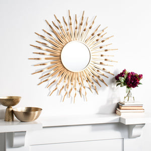 Safavieh NAYA Sunburst Mirror - Boho Chic Wall Decor with Radiant Gold Tines for Coastal Inspired Spaces Assorted MRR1034B