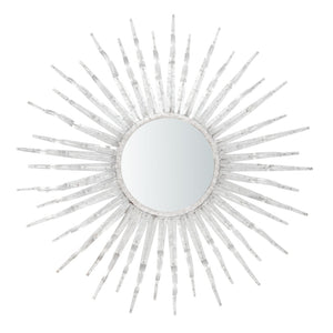 Safavieh NAYA Sunburst Mirror - Boho Chic Wall Decor with Radiant Gold Tines for Coastal Inspired Spaces Silver MRR1034C
