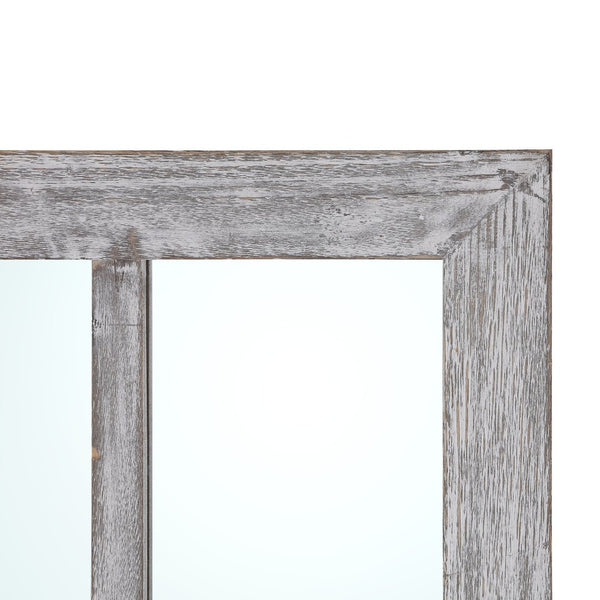 Safavieh LONSA, 24-Inch Grey Window-Pane Mirror - Farmhouse Charm for Modern Decor, Easy to Hang & Brighten Spaces MRR1039A