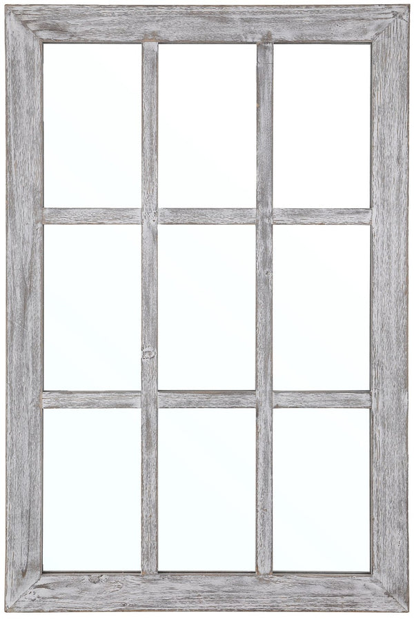 Safavieh LONSA, 24-Inch Grey Window-Pane Mirror - Farmhouse Charm for Modern Decor, Easy to Hang & Brighten Spaces MRR1039A
