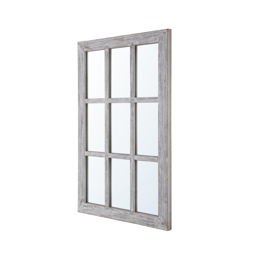 Safavieh LONSA, 24-Inch Grey Window-Pane Mirror - Farmhouse Charm for Modern Decor, Easy to Hang & Brighten Spaces MRR1039A
