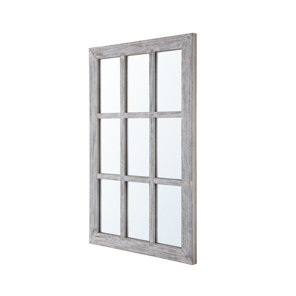 Safavieh LONSA, 24-Inch Grey Window-Pane Mirror - Farmhouse Charm for Modern Decor, Easy to Hang & Brighten Spaces MRR1039A