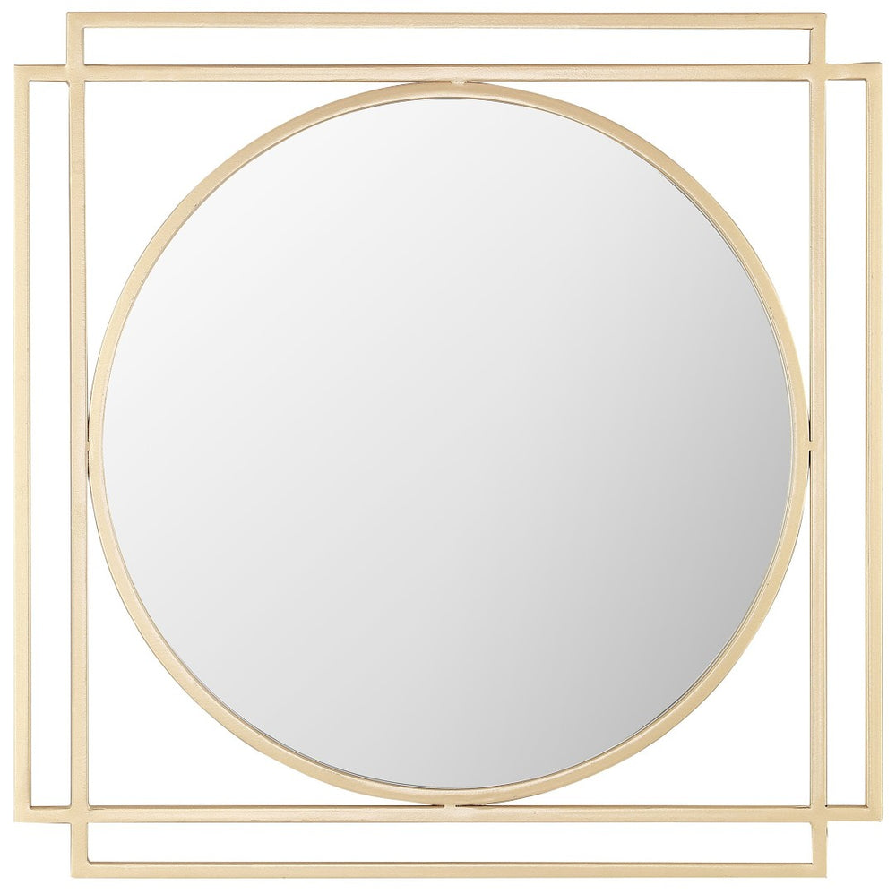 Safavieh RESSER, 20.25-Inch Gold Iron/MDF Mirror - Elegant Accent for Entryways, Living Rooms & Bedrooms MRR1044A