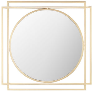 Safavieh RESSER, 20.25-Inch Gold Iron/MDF Mirror - Elegant Accent for Entryways, Living Rooms & Bedrooms MRR1044A