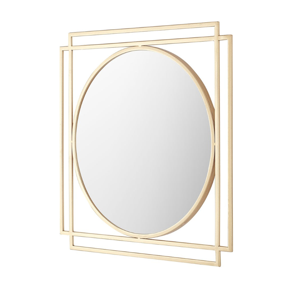 Safavieh RESSER, 20.25-Inch Gold Iron/MDF Mirror - Elegant Accent for Entryways, Living Rooms & Bedrooms MRR1044A